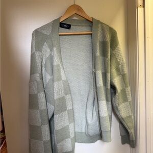 GAP Women's Green Checkered Sweater